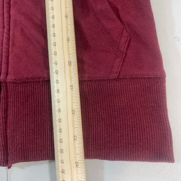 Vintage Abercrombie & Fitch Maroon Full Zip Hoodie Women’s L A&F Crest Y2K Style - Picture 4 of 11